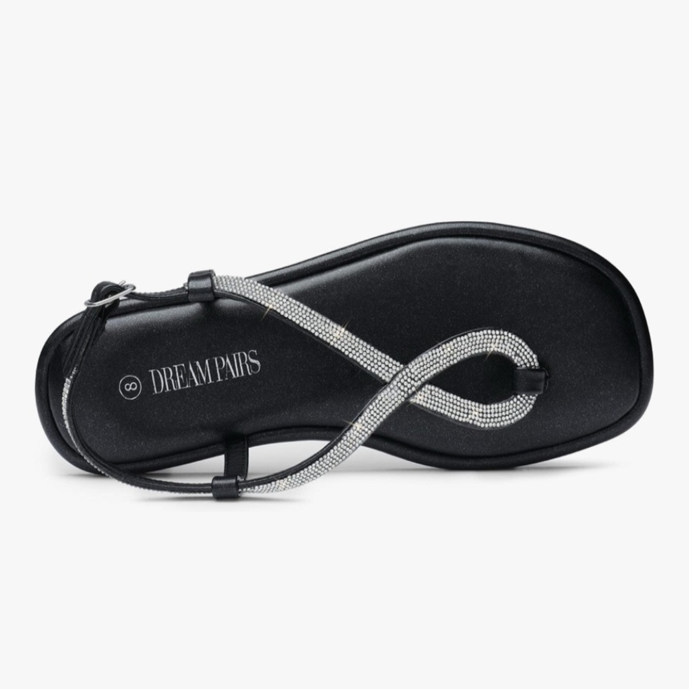 Dream Pairs Black and Silver Sandals Elegant Design
